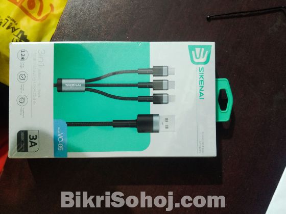 Sikenai 3 in 1 cable